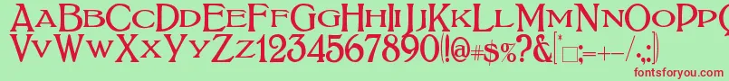 BoltonTitling Font – Red Fonts on Green Background