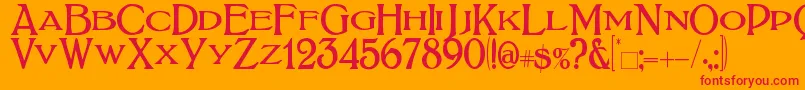 BoltonTitling Font – Red Fonts on Orange Background