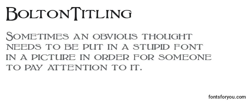 BoltonTitling (121818) フォントのレビュー