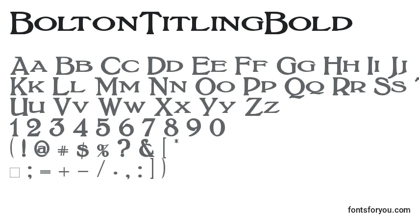 A fonte BoltonTitlingBold (121819) – alfabeto, números, caracteres especiais