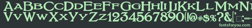 BoltonTitlingBold Font – Green Fonts on Black Background