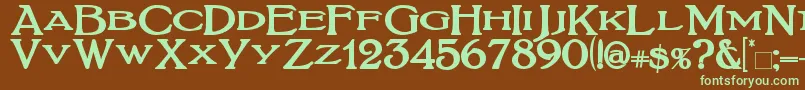 BoltonTitlingBold Font – Green Fonts on Brown Background