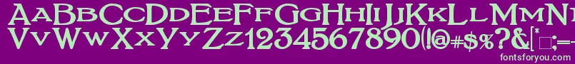 BoltonTitlingBold Font – Green Fonts on Purple Background