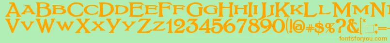 BoltonTitlingBold Font – Orange Fonts on Green Background