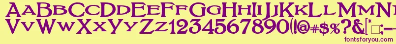 BoltonTitlingBold Font – Purple Fonts on Yellow Background