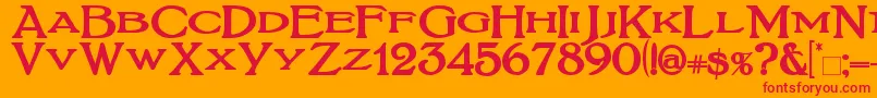 BoltonTitlingBold Font – Red Fonts on Orange Background