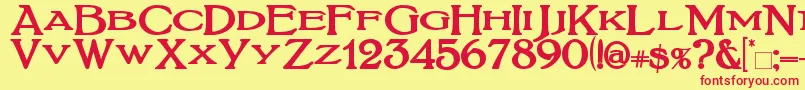 BoltonTitlingBold Font – Red Fonts on Yellow Background