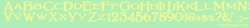 BoltonTitlingBold Font – Yellow Fonts on Green Background