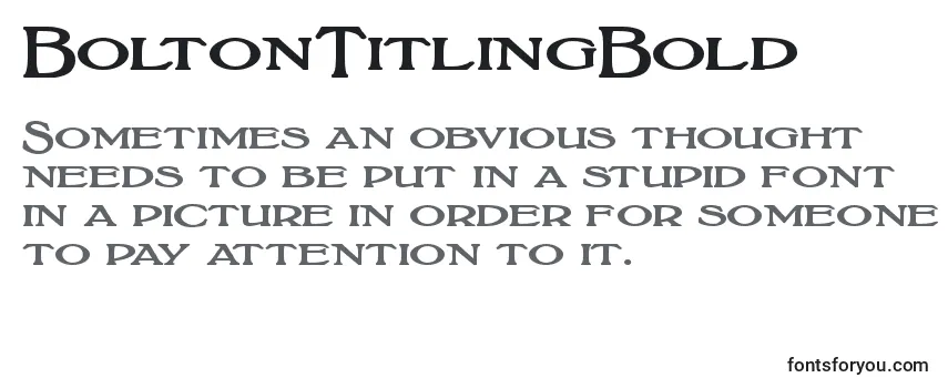 Review of the BoltonTitlingBold (121819) Font