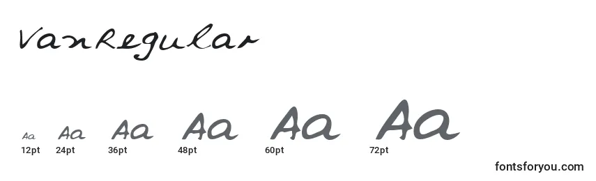 Größen der Schriftart VanRegular