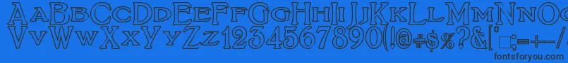BoltonTitlingOutline Font – Black Fonts on Blue Background