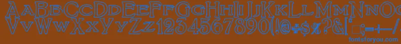 BoltonTitlingOutline Font – Blue Fonts on Brown Background