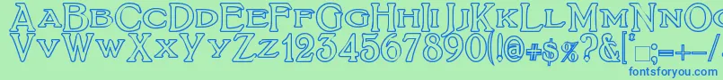 BoltonTitlingOutline Font – Blue Fonts on Green Background