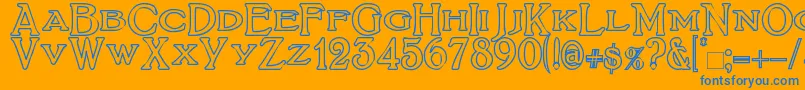 BoltonTitlingOutline Font – Blue Fonts on Orange Background