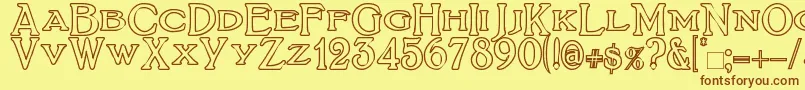 BoltonTitlingOutline Font – Brown Fonts on Yellow Background