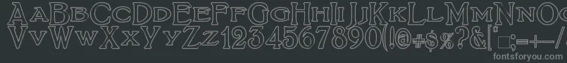 BoltonTitlingOutline-Schriftart – Graue Schriften auf schwarzem Hintergrund