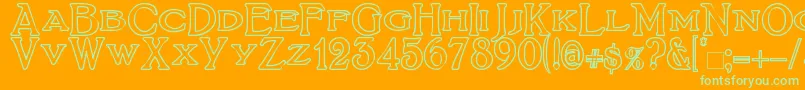 BoltonTitlingOutline Font – Green Fonts on Orange Background