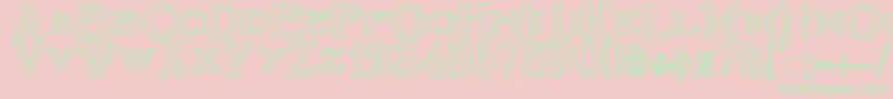 BoltonTitlingOutline-Schriftart – Grüne Schriften auf rosa Hintergrund