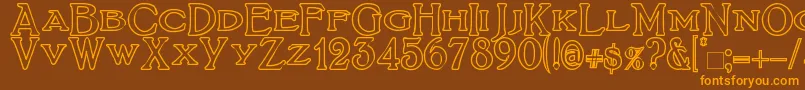 BoltonTitlingOutline Font – Orange Fonts on Brown Background