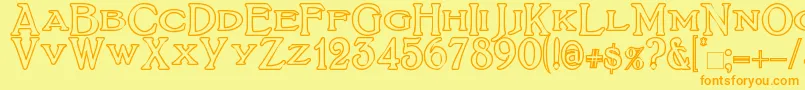 BoltonTitlingOutline Font – Orange Fonts on Yellow Background
