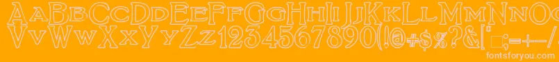 BoltonTitlingOutline Font – Pink Fonts on Orange Background