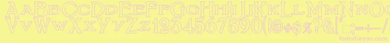 BoltonTitlingOutline Font – Pink Fonts on Yellow Background