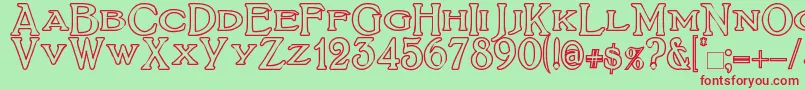 BoltonTitlingOutline Font – Red Fonts on Green Background