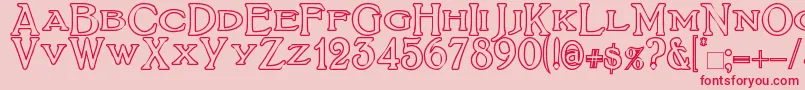 BoltonTitlingOutline Font – Red Fonts on Pink Background