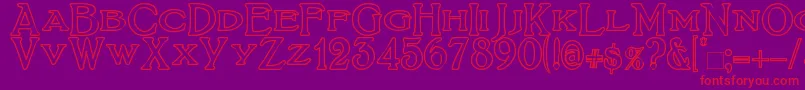 BoltonTitlingOutline Font – Red Fonts on Purple Background