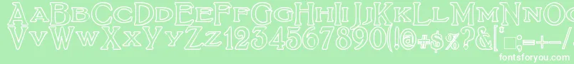 BoltonTitlingOutline Font – White Fonts on Green Background