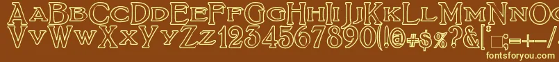 BoltonTitlingOutline Font – Yellow Fonts on Brown Background