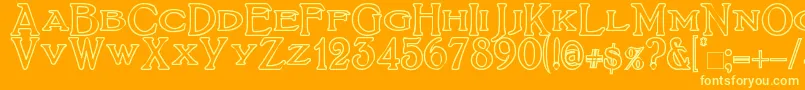 BoltonTitlingOutline Font – Yellow Fonts on Orange Background