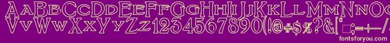 BoltonTitlingOutline Font – Yellow Fonts on Purple Background