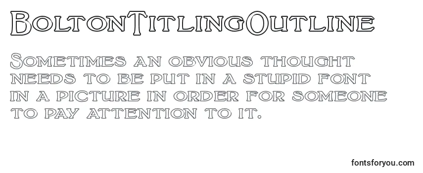 BoltonTitlingOutline (121821) フォントのレビュー