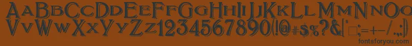BoltonTitlingShadowed-Schriftart – Schwarze Schriften auf braunem Hintergrund