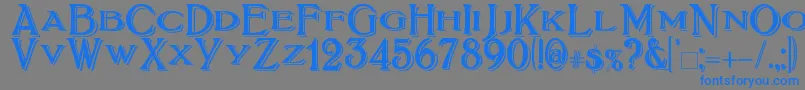 フォントBoltonTitlingShadowed – 灰色の背景に青い文字