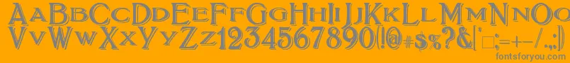 フォントBoltonTitlingShadowed – オレンジの背景に灰色の文字