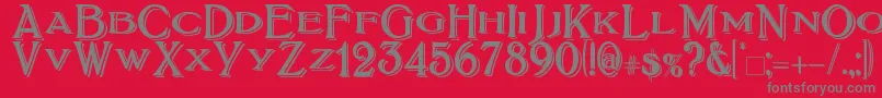 Fonte BoltonTitlingShadowed – fontes cinzas em um fundo vermelho