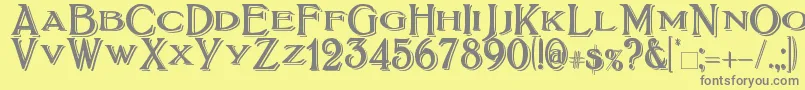 BoltonTitlingShadowed-Schriftart – Graue Schriften auf gelbem Hintergrund