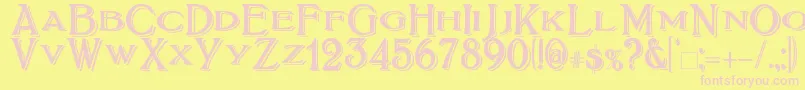 BoltonTitlingShadowed Font – Pink Fonts on Yellow Background