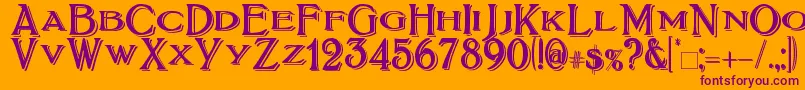 BoltonTitlingShadowed Font – Purple Fonts on Orange Background