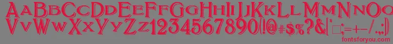 BoltonTitlingShadowed Font – Red Fonts on Gray Background