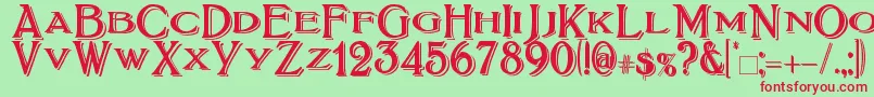 BoltonTitlingShadowed Font – Red Fonts on Green Background