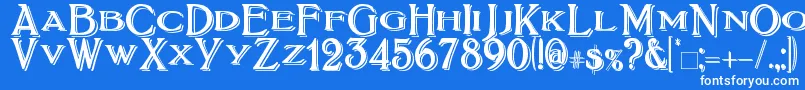 BoltonTitlingShadowed Font – White Fonts on Blue Background