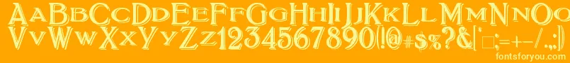BoltonTitlingShadowed Font – Yellow Fonts on Orange Background