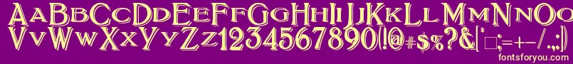 BoltonTitlingShadowed Font – Yellow Fonts on Purple Background