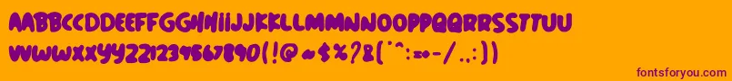 Bomber Balloon Font – Purple Fonts on Orange Background