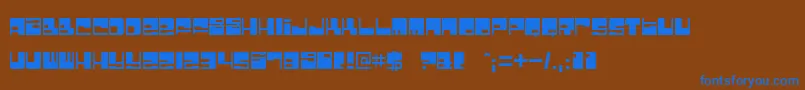 bombfact Font – Blue Fonts on Brown Background