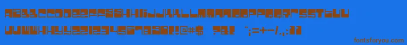bombfact Font – Brown Fonts on Blue Background