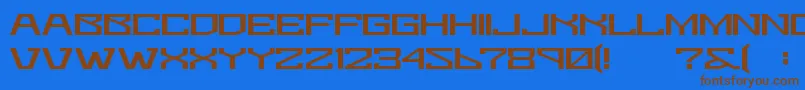 Bomtur Font – Brown Fonts on Blue Background